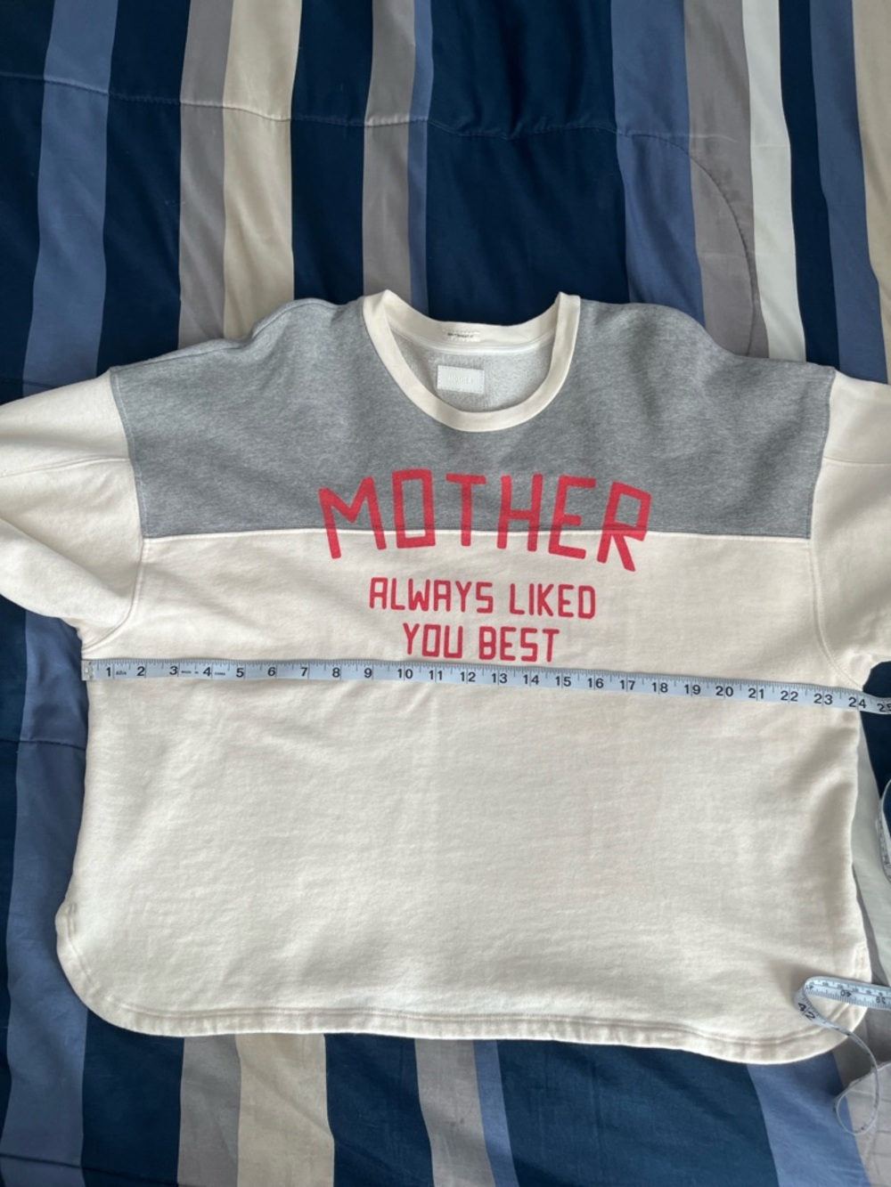 VGUC - MOTHER - The Champ Pull Over - Chalk and Heather Grey - Sz Medium - Picture 15 of 16